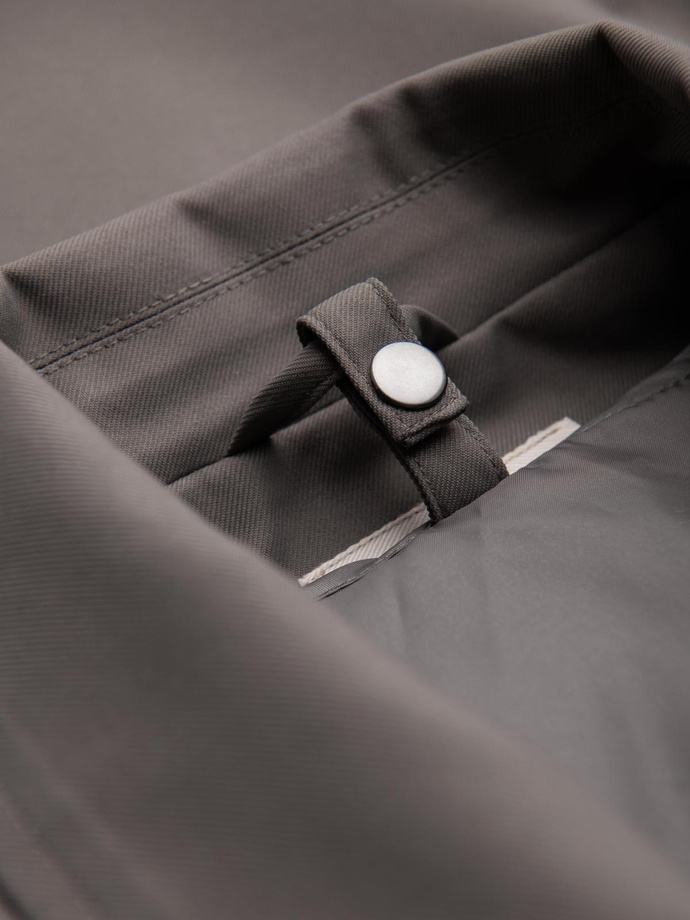 Męski minimalistyczny płaszcz z odpinaną kamizelką - popielaty V6 OM-COLC-0139