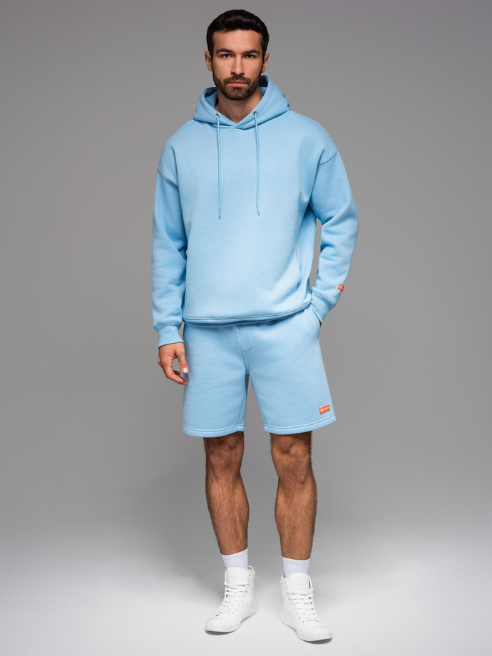 Unisex sweat shorts with drawstring waist - blue V8 OU-SRBC-0101