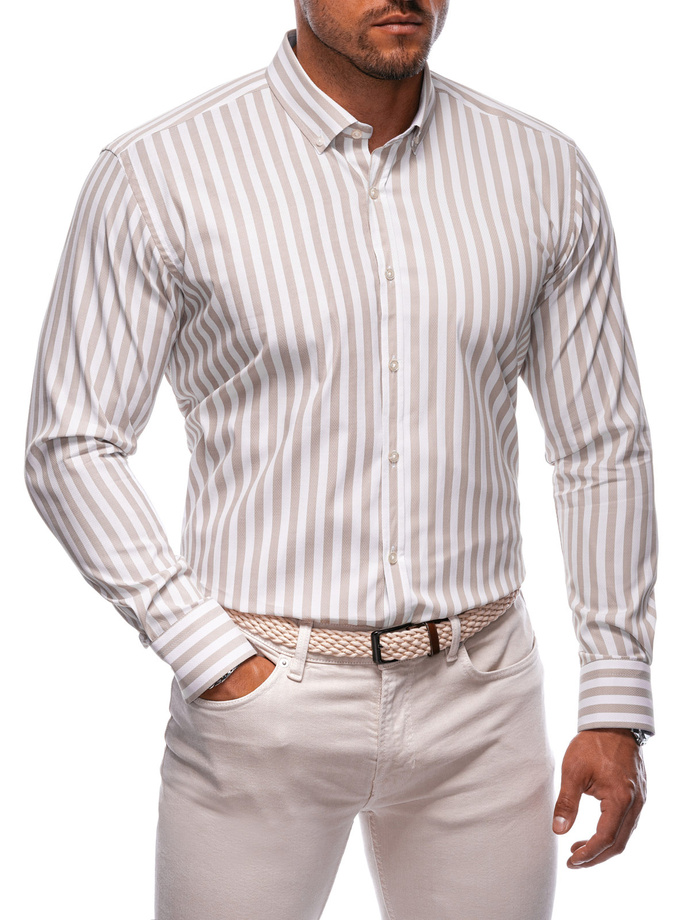 Men's long sleeve shirt K688 - beige