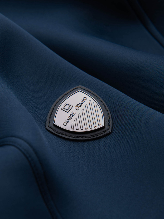 Kurtka męska bomberka z pikowanym wzorem – granatowa V2 OM-JALP-0141