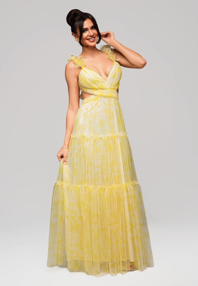 Evening dress LA-OM-DLR161 - yellow