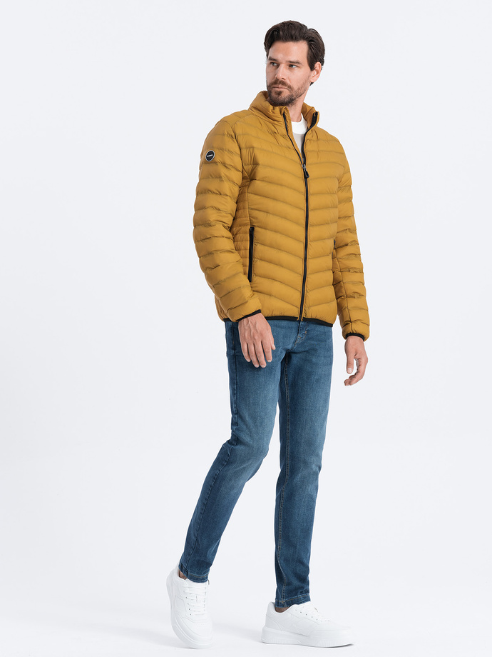 Men's quilted jacket - mustard V3 C528