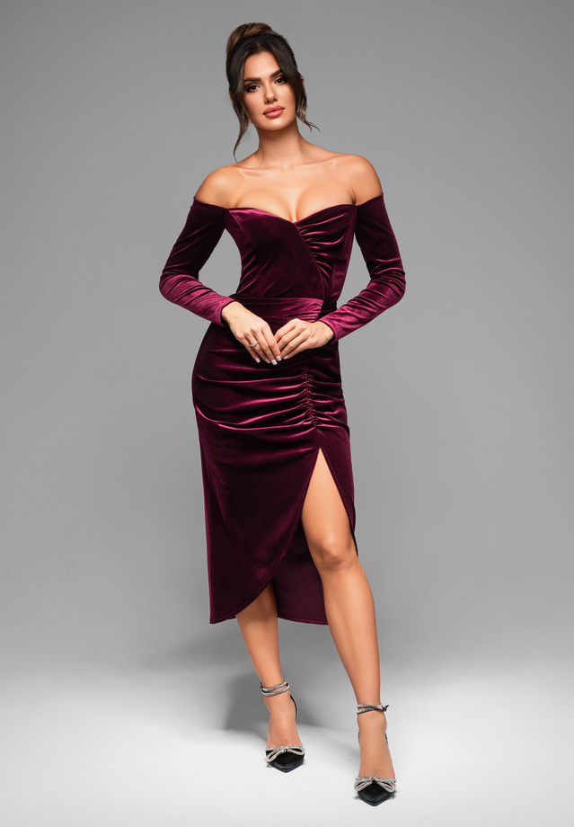 Evening dress LA-OM-DLR001 - dark red