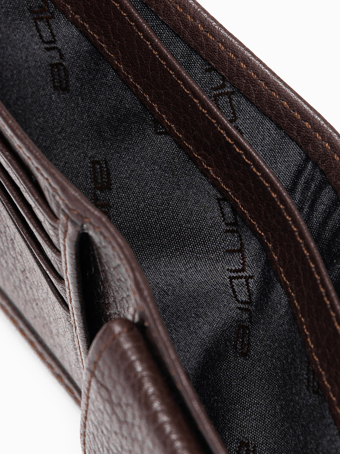 Portfel męski skórzany - brązowy A609