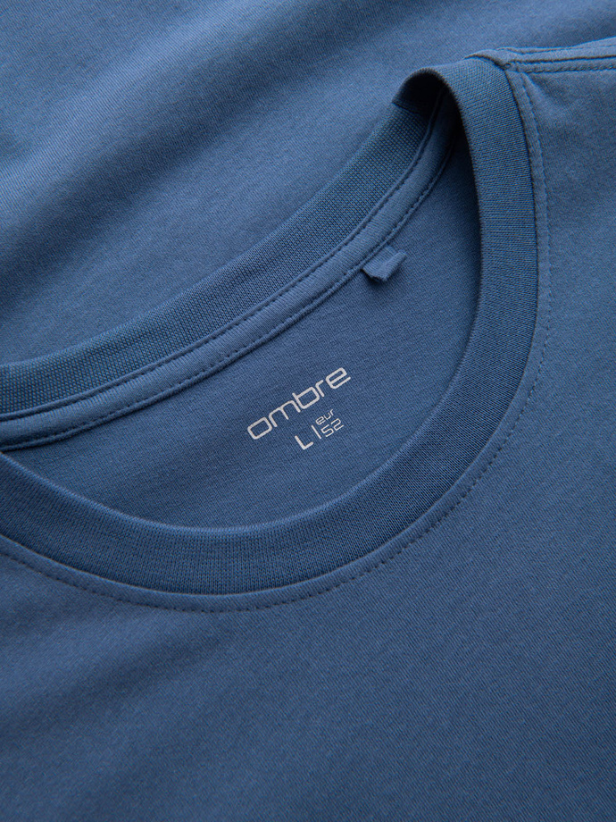 Ombre Streetstyle men's cotton pocket print t-shirt - indigo V9 OM-TSCT-0108