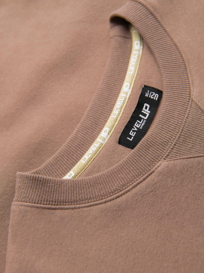 Classic unisex sweatshirt with round neckline - brown V16 OU-SNBC-0104