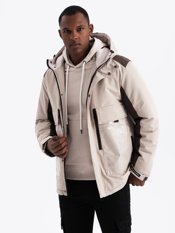 Men's winter jacket - beige C460