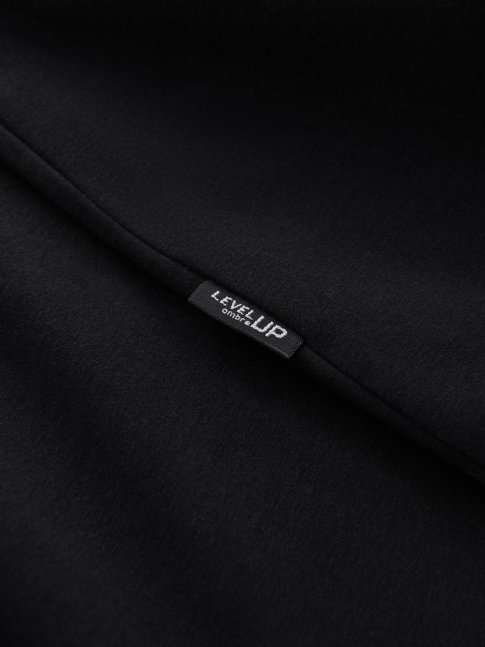 Męski longsleeve bawełniany LOOSE FIT z okrągłym dekoltem – czarny V1 OM-LSBC-0129