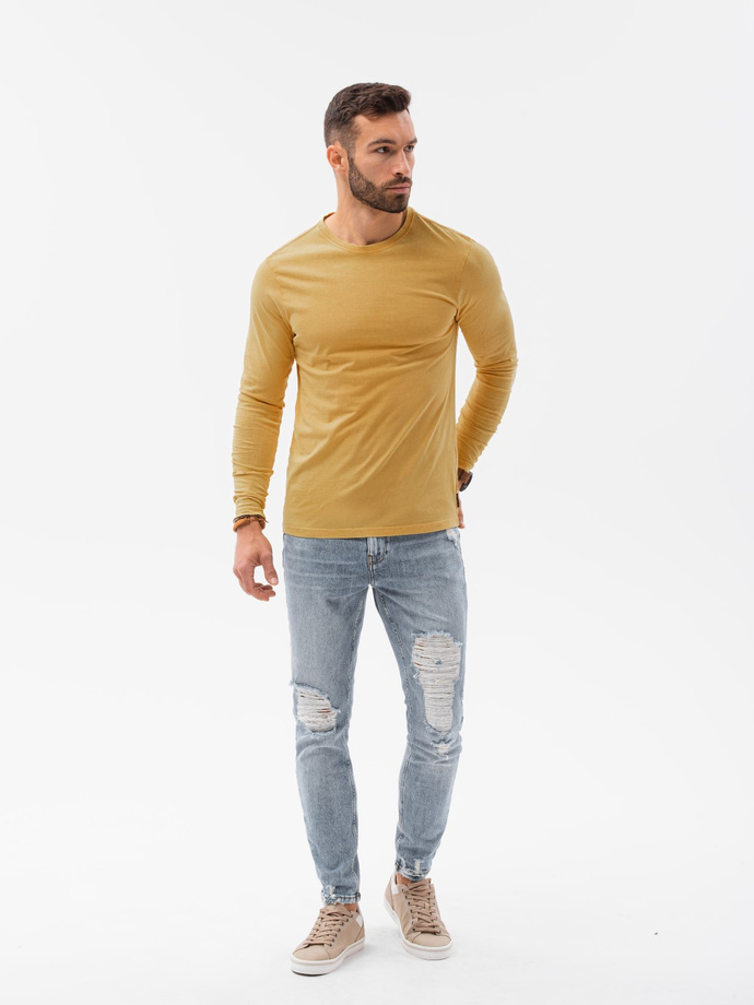Men's unprinted longsleeve - mustard V1 L131