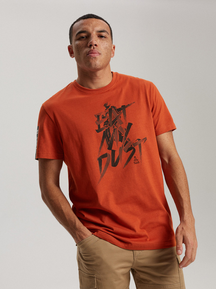 Men's printed T-shirt DKR D 0623 S1826 - orange