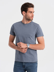 Classic BASIC men's cotton T-shirt - denim V5 OM-TSBS-0146