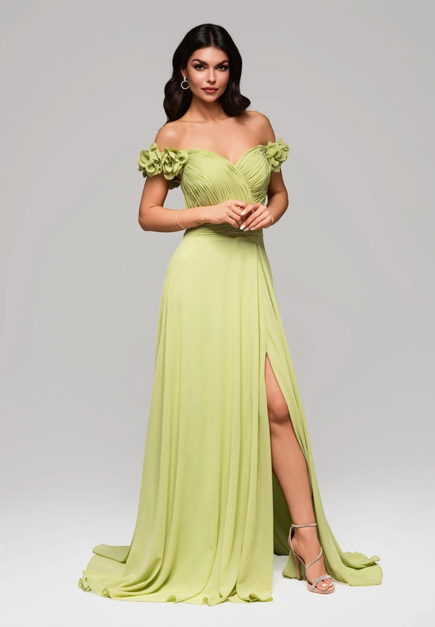 Evening dress LA-OM-DLR141 - lime