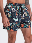 Men's swim shorts in fish - dark blue V10 OM-SRBS-0125