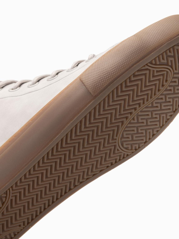 Męskie buty trampki za kostkę z gumową podeszwą – popielate V3 OM-FOTH-0187