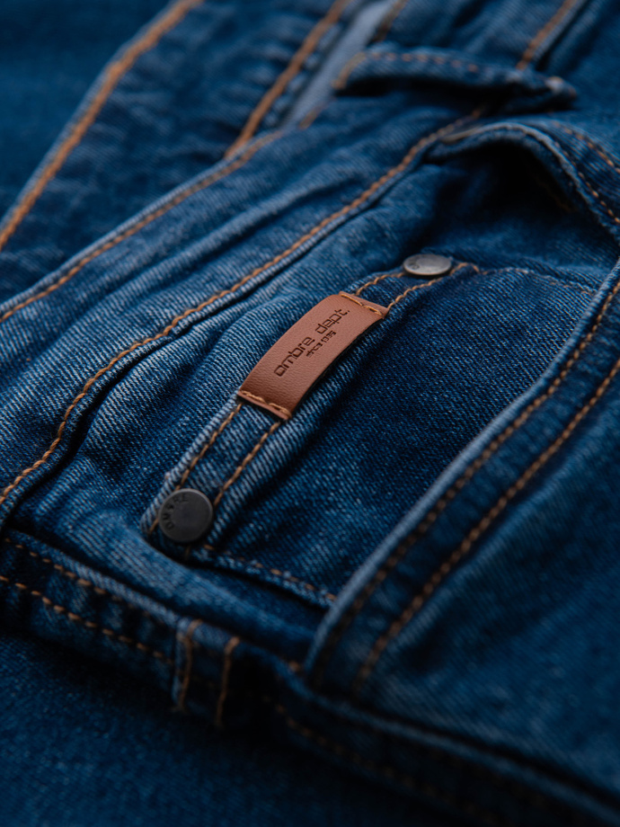 Spodnie męskie jeansowe JOGGERY z klasyczna opaśnicą - niebieskie V2 OM-PADJ-0265