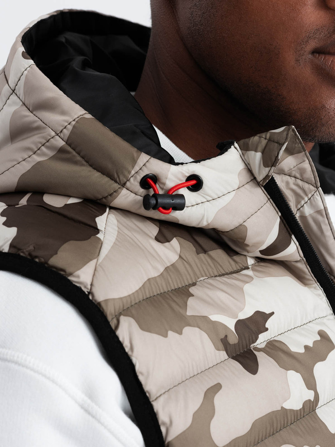 Men's quilted vest - brown moro V53