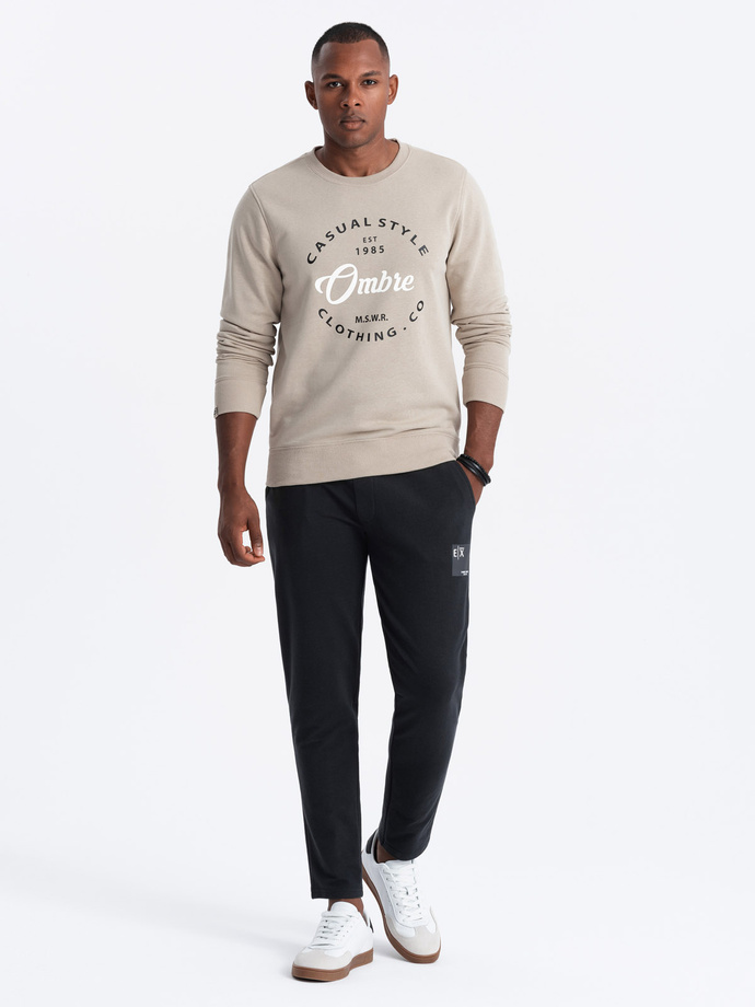 Męskie spodnie dresowe z logotypem – czarne V1 OM-PASK-0167