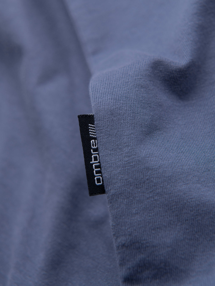 T-shirt męski klasyczny bawełniany BASIC - niebieski denim V7 OM-TSBS-0236