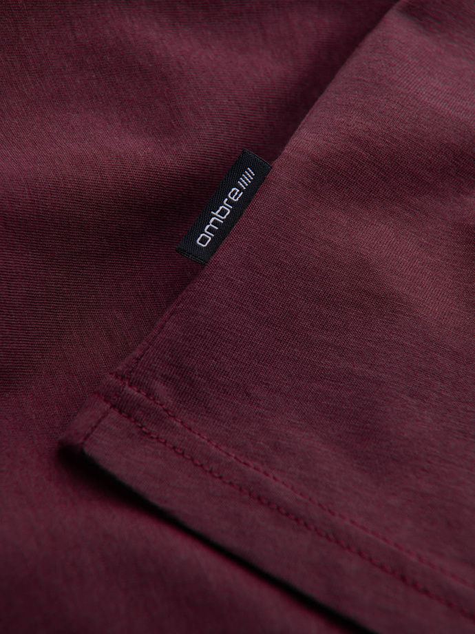 Classic BASIC men's cotton T-shirt - maroon V10 OM-TSBS-0146