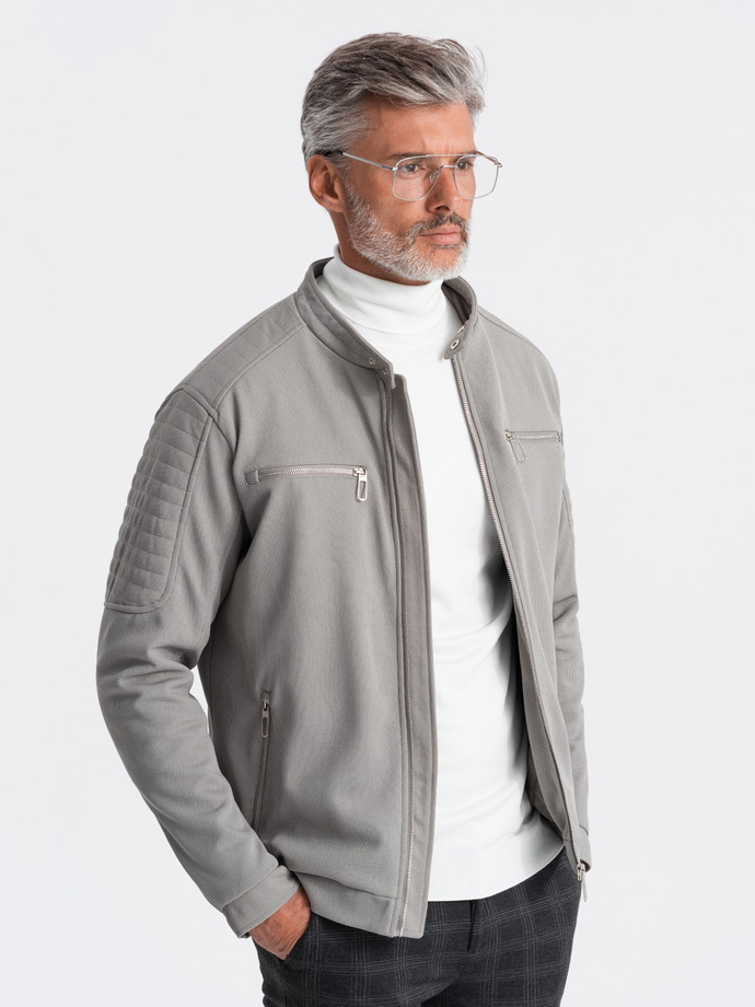 Men's biker jacket - gray V3 C461