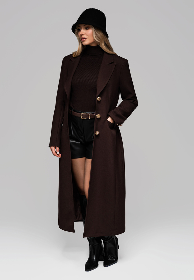 Women's waist coat with gold buttons LARICA OW-COLC-0103 v2 - brown