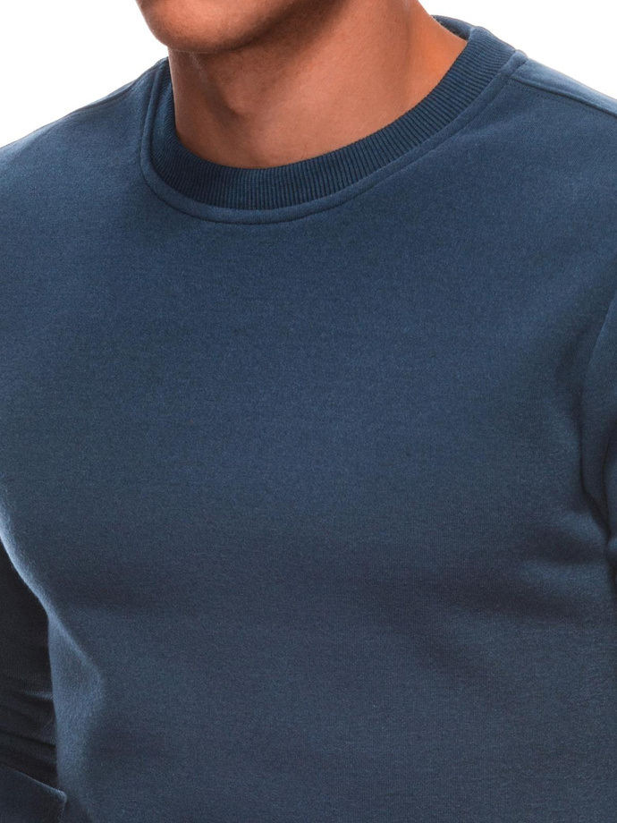 Męska jednolita bluza dresowa round neck BASIC – granatowa V5 EM-SSBN-0100