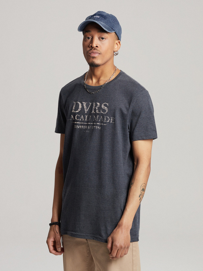 Men's printed T-shirt CALI SOL 02 S1817 - navy melange