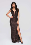 Evening dress LA-OM-DLR289 - brown