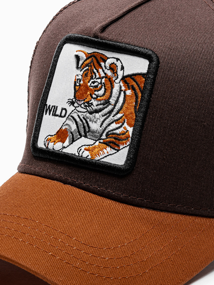 Men's cap H113 - brown