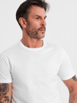 Men's BASIC classic cotton T-shirt - white V4 OM-TSBS-0236