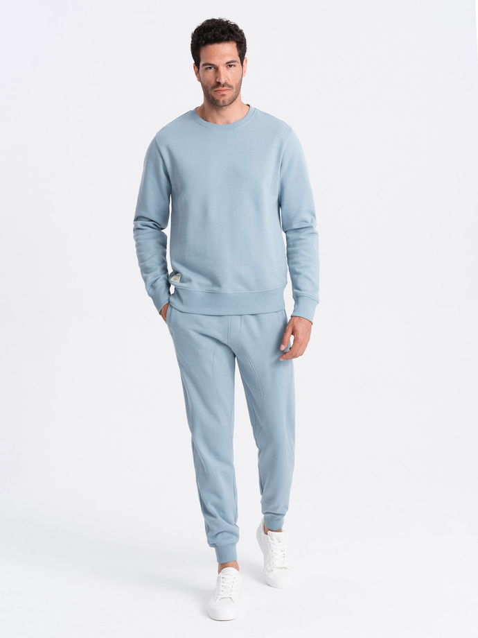 Men's tracksuit set jogger pants + sweatshirt - blue V7 Z79