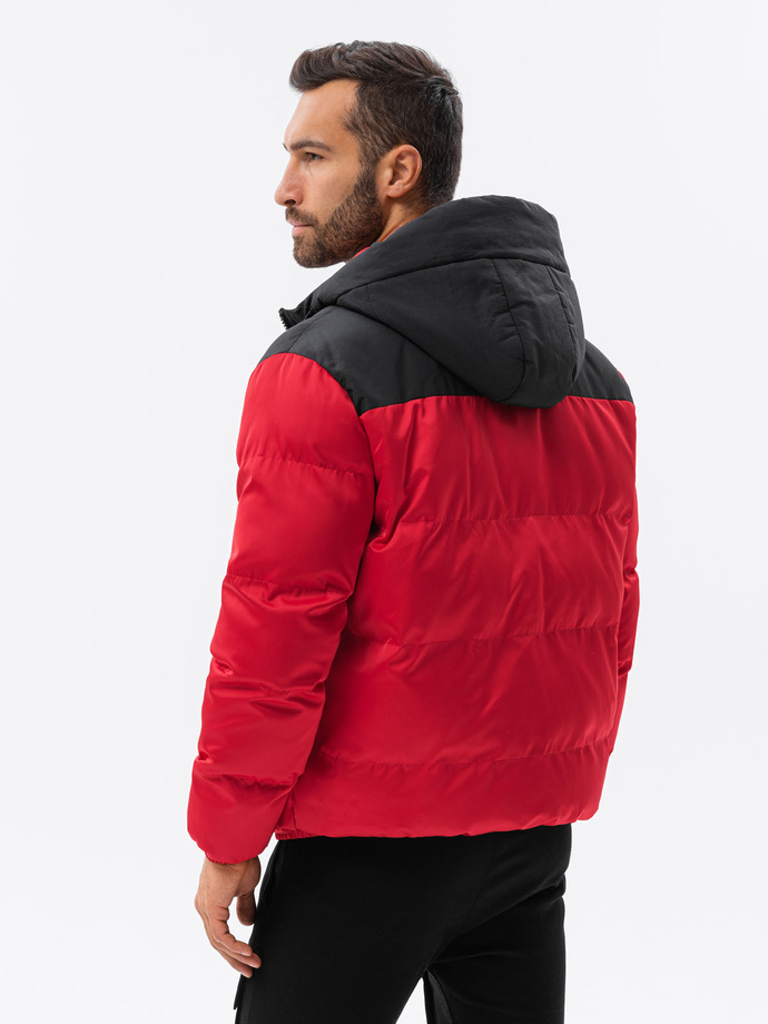 Kurtka męska pikowana puffer - czerwona V3 C458