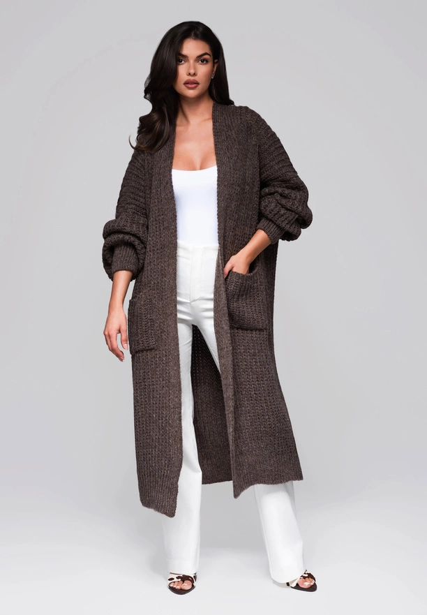 Women's cardigan LW-SWCD-0104 - chocolate