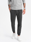CARROT men's structured knit sweatpants - graphite melange V1 OM-PASK-0143