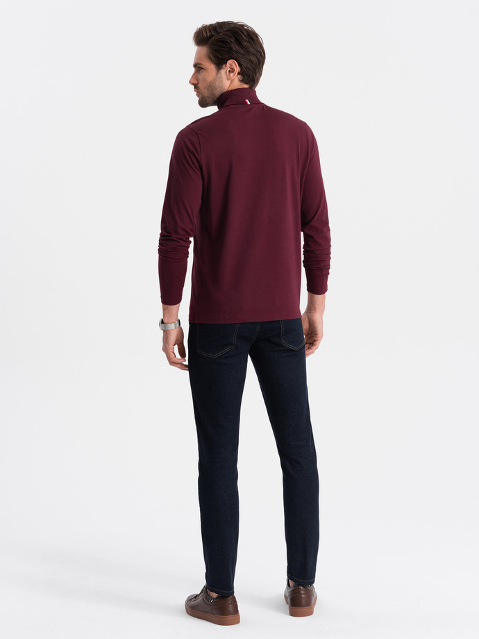 Men's turtleneck longsleeve - maroon V6 OM-LSCL-0112