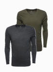 Zestaw longsleeve męski V-NECK - mix 2-pak V9 Z41