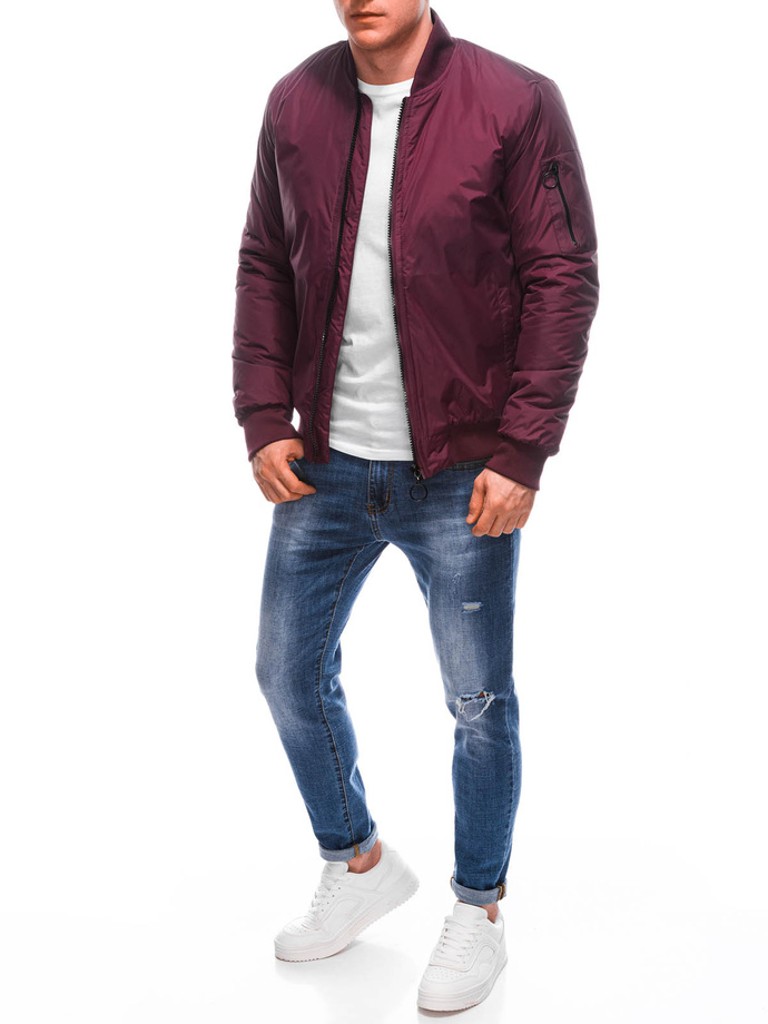 Men's mid-season jacket C532 - dark red