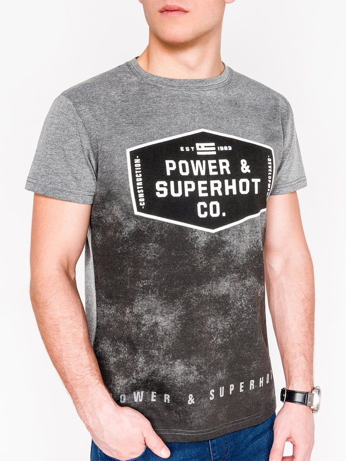 Men's printed t-shirt - dark grey S1071