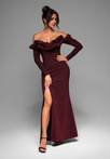 LA-OM-DLR083 Regular Fit raspberry evening dress