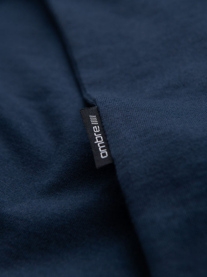 Classic BASIC men's cotton T-shirt - navy blue V2 OM-TSBS-0236