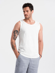 Men's BASIC cotton tank top - white V1 OM-TSBT-0192