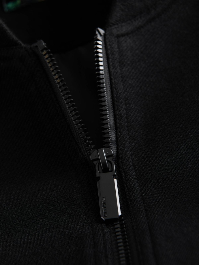 Kurtka bomberka męska z raglanowym rękawem – czarna V1 OM-JANP-0159