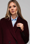 Women's long wool coat LARICA OW-COLC-0100 v3 - maroon