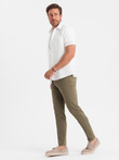 Men's tailored chino pants - olive V3 OM-PACP-0151