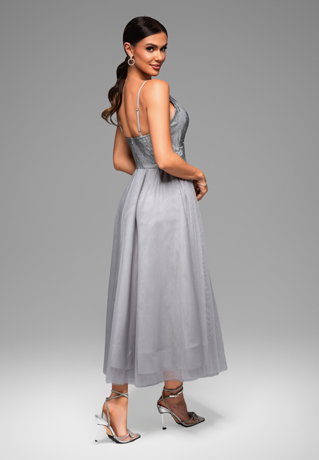 Evening dress LA-OM-DLR075 grey