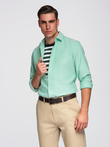 Men's pastel cotton oxford shirt - mint V4 OM-SHOS-0183