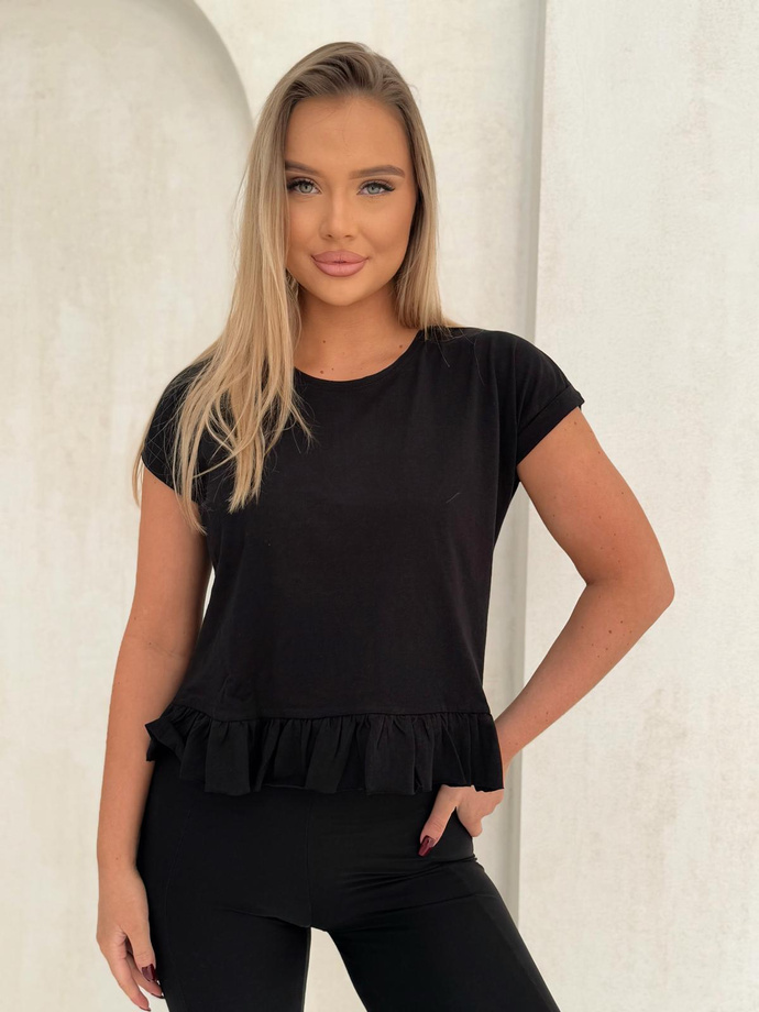 T-shirt with frill SLR096- black