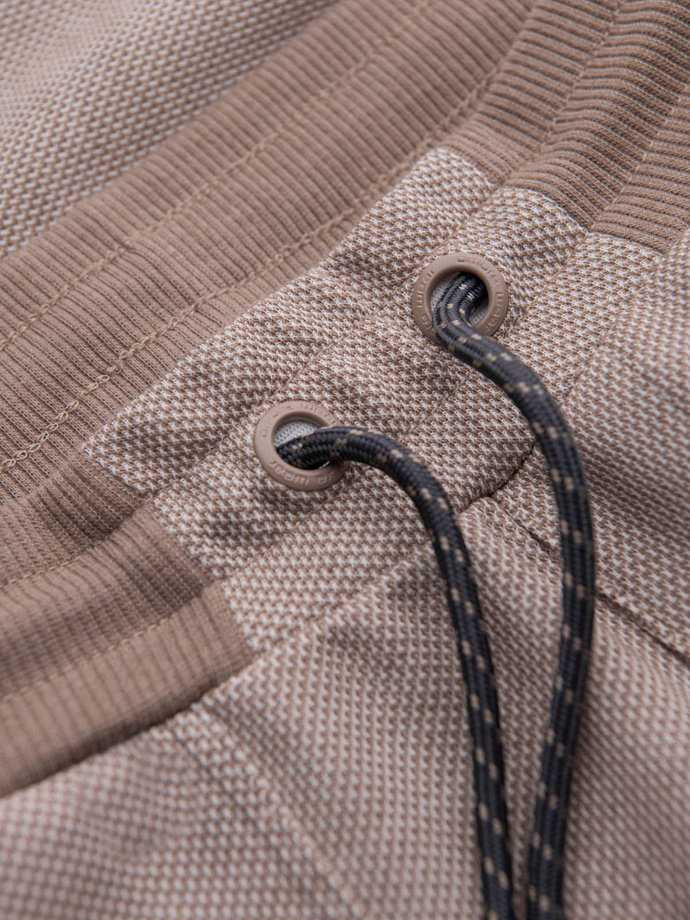 Men's structured knit sweatpants - coffee V2 OM-PASK-0211