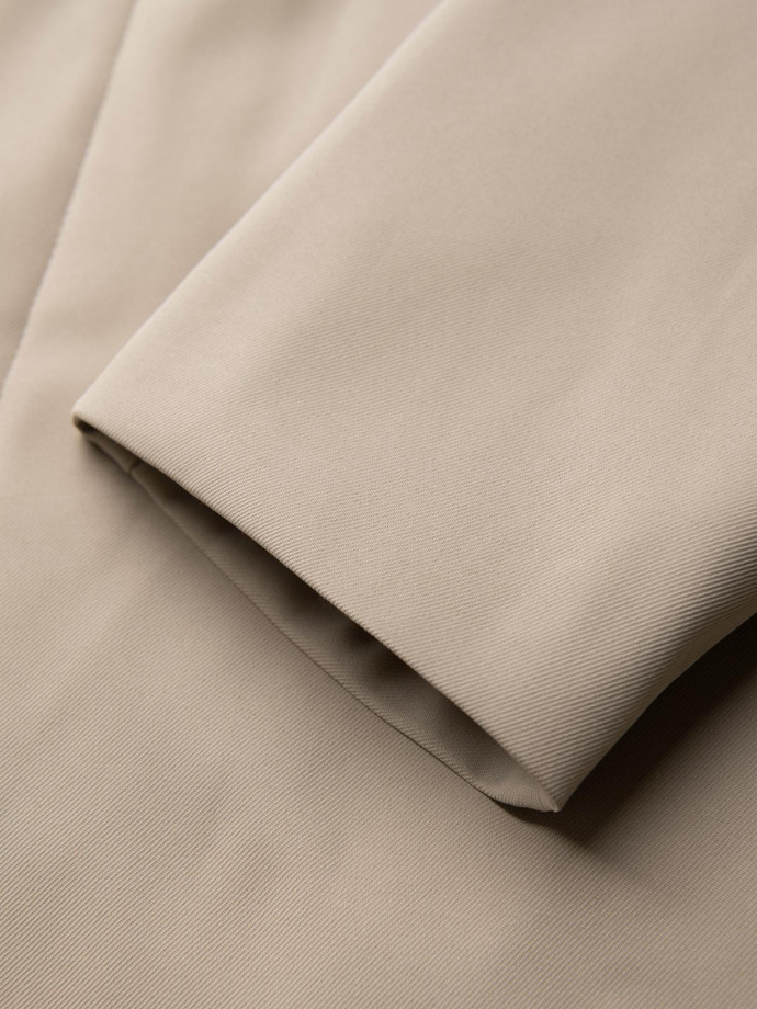 Minimalistyczny płaszcz męski z odpinaną kamizelką - beżowy V1 OM-COLC-0139