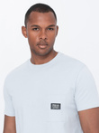 Men's cotton t-shirt with pocket - blue V9 S1743